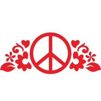 Peace Flowers Sticker